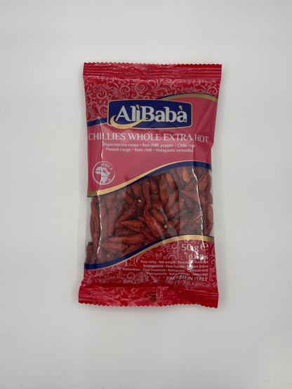 CHILLIES WHOLE EXTRA HOT 50G (Peperoncini secchi)