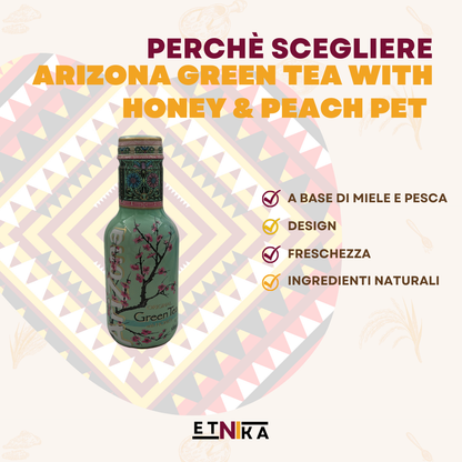 ARIZONA GREEN TEA WITH HONEY & PEACH PET 500ML