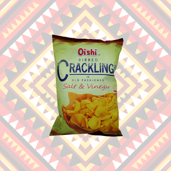 CHIPS OISHI RIBBED CRACKLINS SALT &amp; VINEGAR 90g