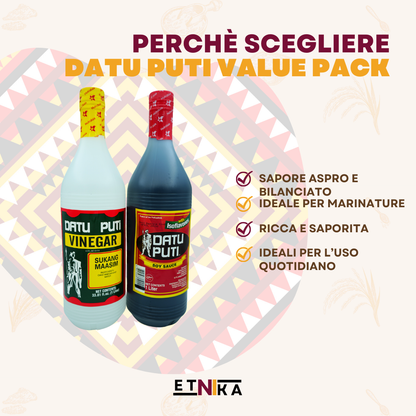 DATU PUTI VALUE PACK VINEGAR & SOY SAUCE 1000ml