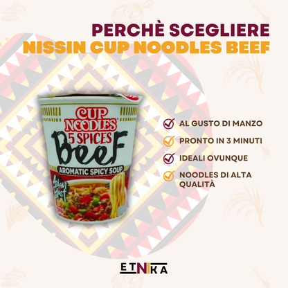 NISSIN CUP NOODLES TASTY BEEF 64g